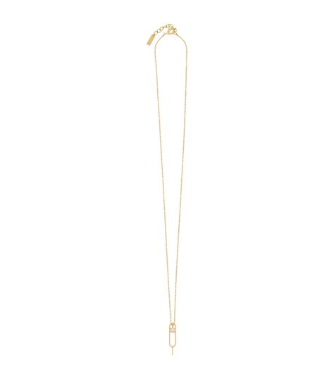 Saint Laurent Sim Key Necklace in White 